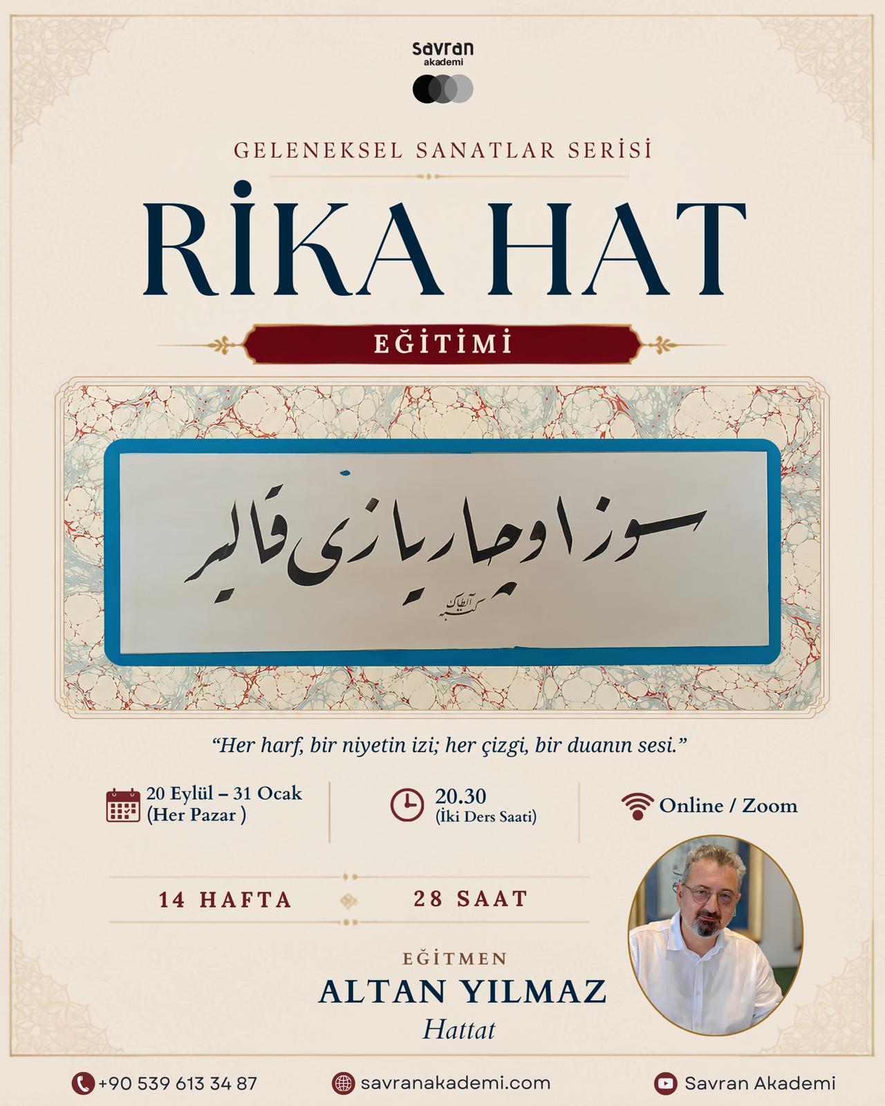Rika Hat Eğitimi program görseli